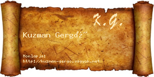 Kuzman Gergő névjegykártya